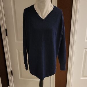 Oh. Navy V-Neck Knit Sweater